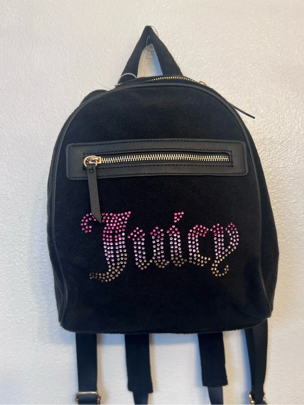 Juicy Couture Liquorice Big Spender Velour Backpack